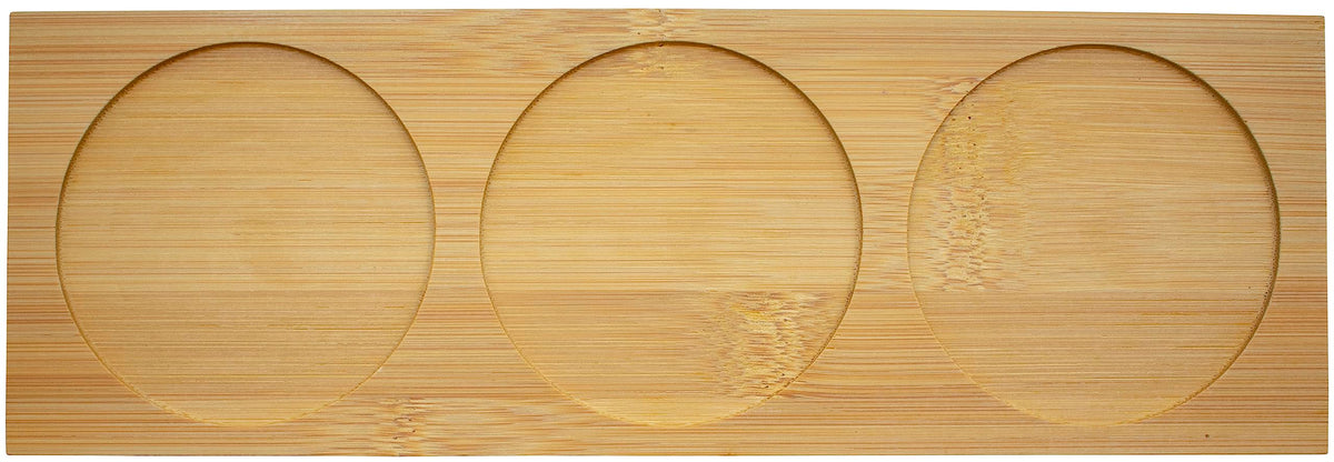 Set of 3 Ceramic Condiment Jars in Varying Sizes With Spoons & Bamboo Lids and Tray (White)