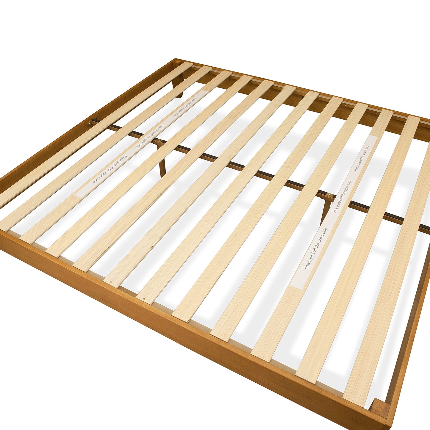 East West Furniture NVP-23-K King Size Bed Frame with 4 Hardwood Legs and 2 Extra Center Legs - Oak Finish