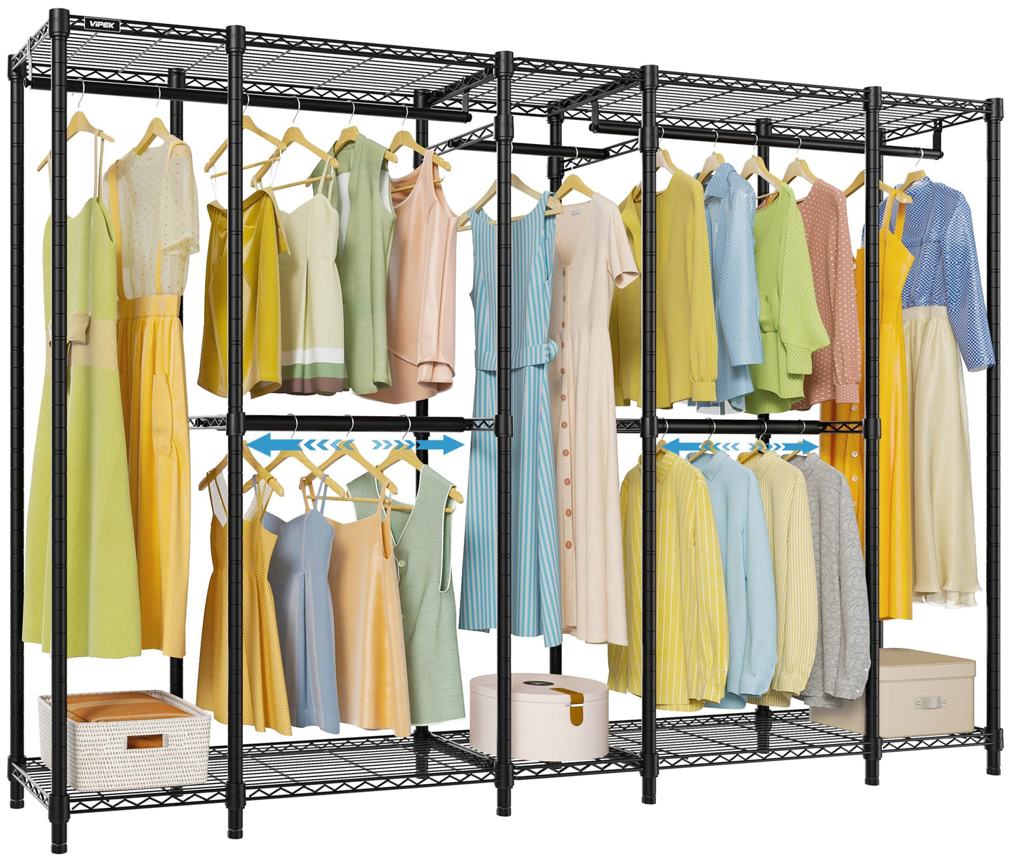 VIPEK V50 Basic Expandable Clothes Rack, Heavy Duty Closet System, Black