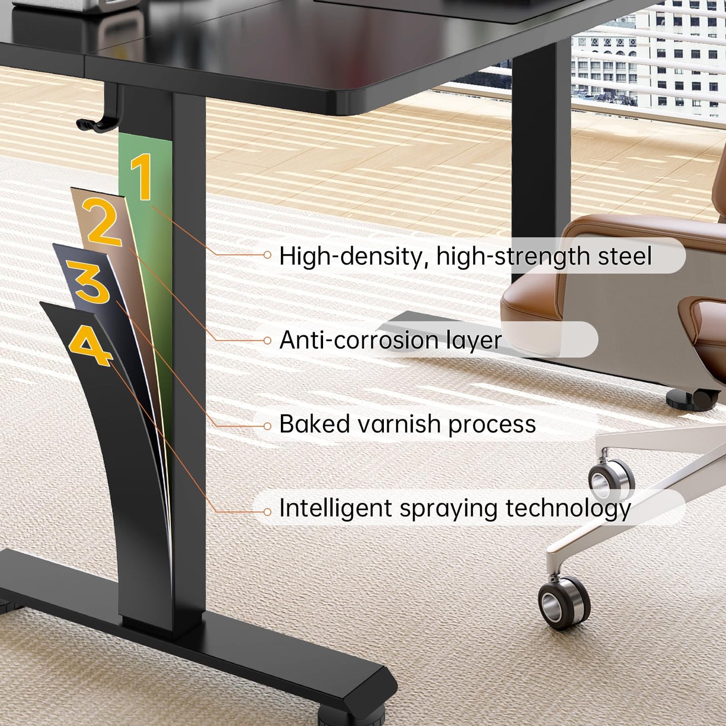 Veken 63x27.6 Inch Large Electric Standing Desk, Heights Adjustable,Sit to Stand Up, Work Home Office Computer Table for Walking Pad, Wooden Desktop Desks, Black