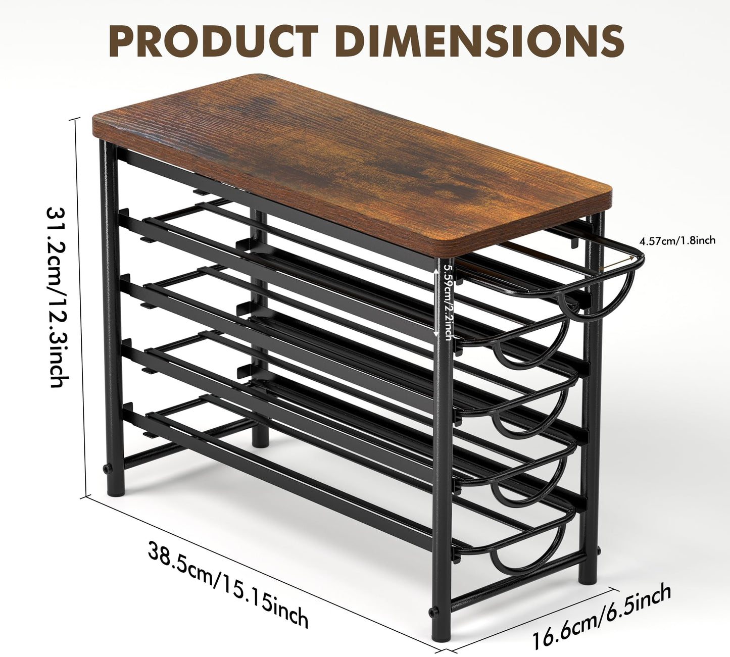 HFHOME Coffee Pod Holder with Wooden Top, Compatible with K-Cups, 5-Tier Coffee Capsule Storage Drawer, 70 Capacity Pods Organizer with 3 Mug Holders, for Home, Office, Kitchen Counter, Black