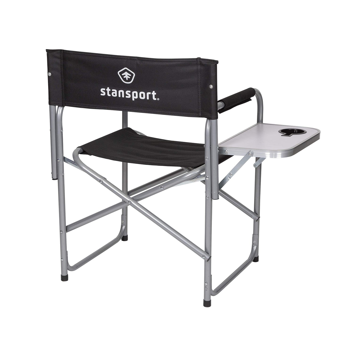 Stansport Directors Chair with Side Table, One Size, Black