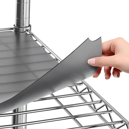 Shelf Liners for Wire Shelf System - Set of 4 in Graphite - 14 x 36 inch - Plastic Wire Shelving Shelf Mats