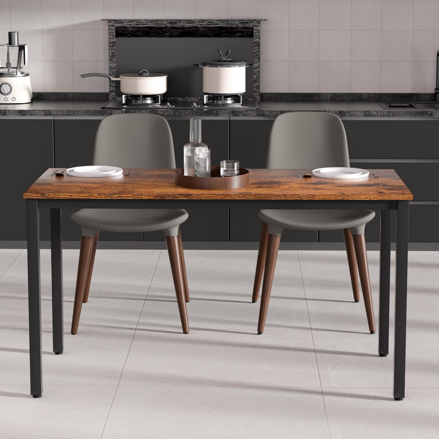 NewBeth Computer Desk for Small Space,Modern Simple Laptop Desk,Computer Table Study Writing Desk for Home Office,Dining Room,Living Room (Brown, 55.12 * 23.62in)
