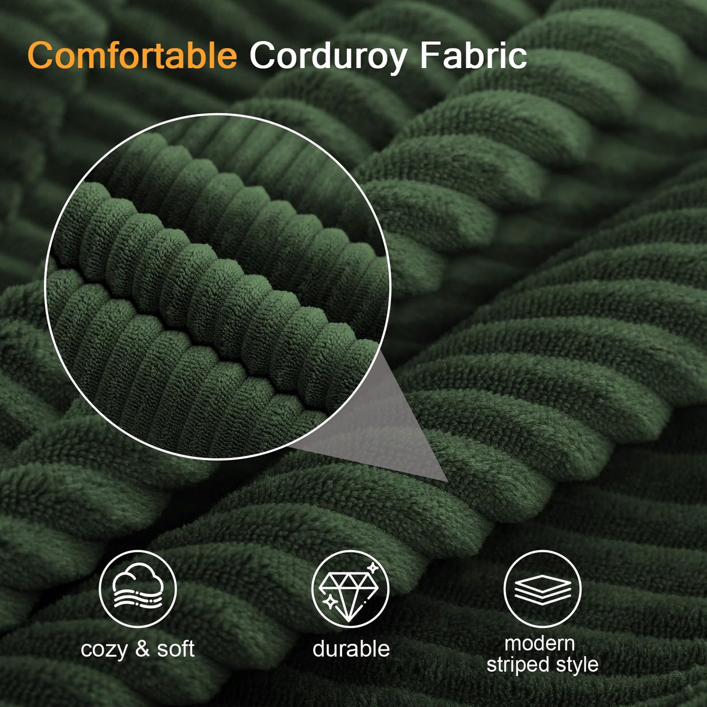 MeMoreCool Green Corduroy Fold-Out Loveseat Sofa Bed – Boneless Convertible Floor Couch with Foam, Compact Sleeper Futon with Washable Cover, No Assembly Required for Small Spaces & Bedroom