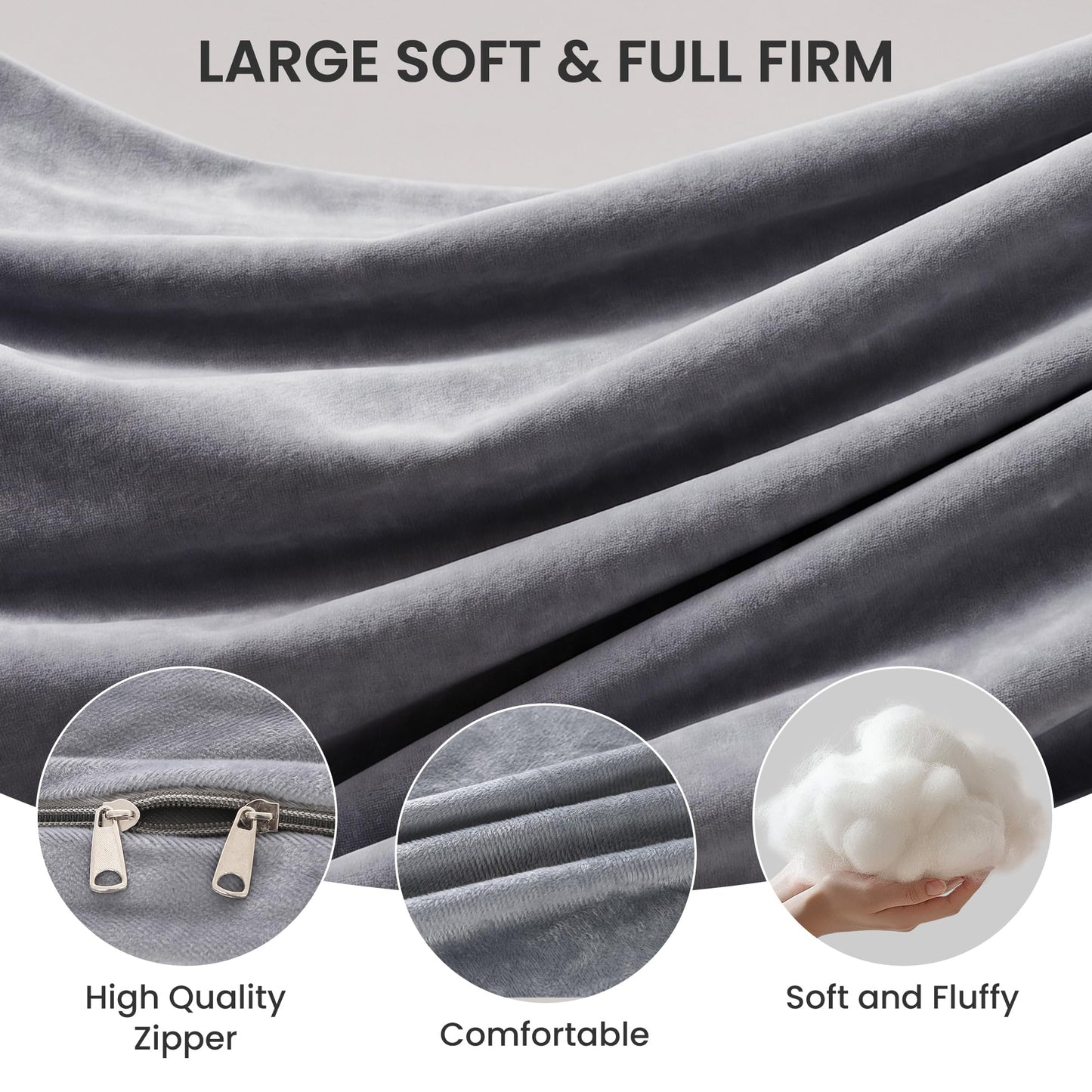 Jcickt Pregnancy Pillow for Sleeping,59 inch Maternity Pillow with Removable Washable Cover,U-Shaped Velvet Full Body Pregnant Pillow -Support for Backs,Legs, Belly, HIPS, Improve Sleep-Gray