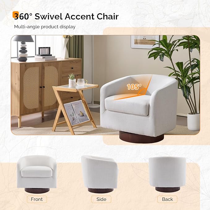VINGLI 360°Swivel Accent Chair