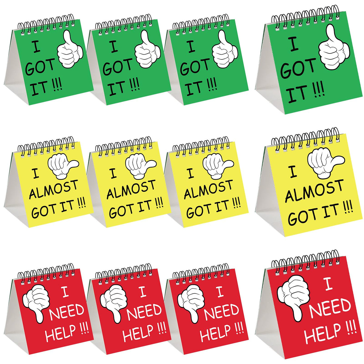 Harloon 24 Pcs I Need Help Mini Flip Chart Signs Self Assessment Cards Behavior Management Classroom Tools for Kids Teachers Classroom School Behavior Educational and Learning Activities Supplies