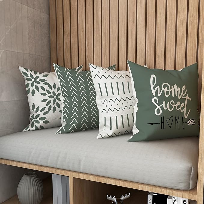 YCOLL Pillow Covers 20x20 Set of 4, Modern Sofa Throw Pillow Cover, Decorative