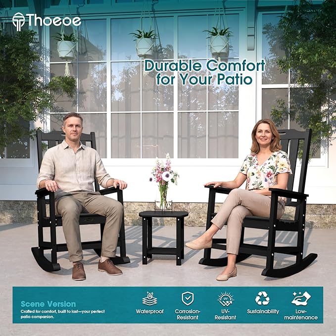 THOEOE Oversized Rocking Chair Set of 8, Outdoor Rocking Chair