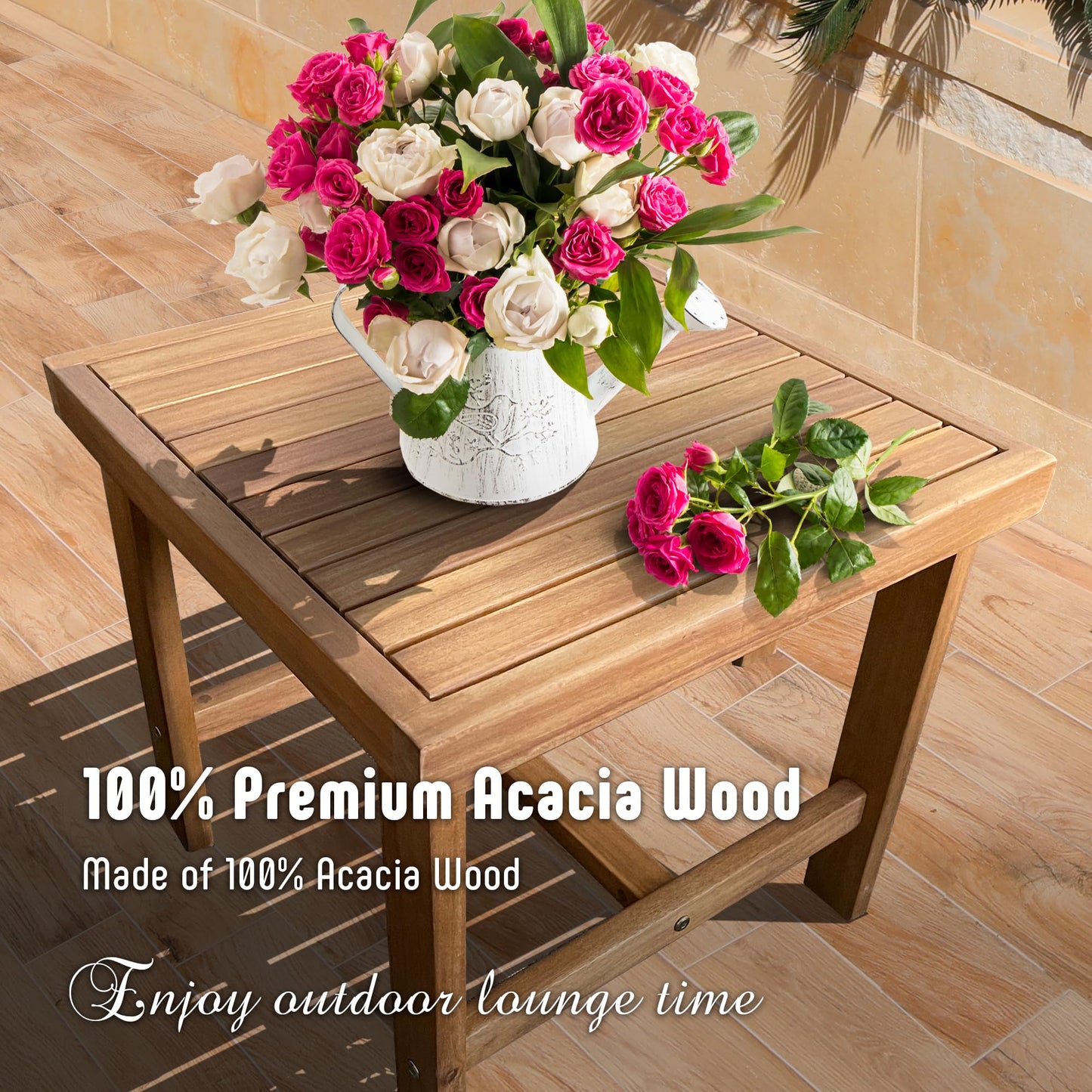 Werph 3-Piece Acacia Wood Outdoor Patio Furniture Set