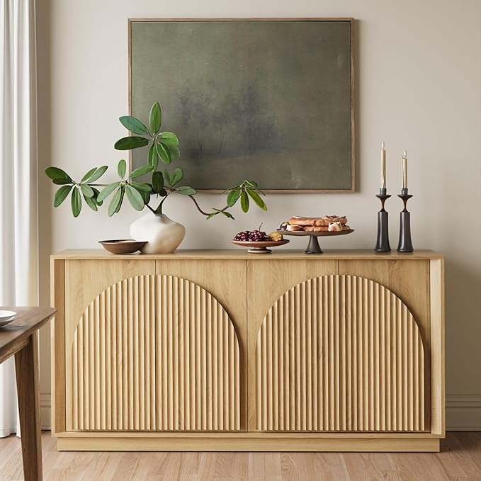 win2win Fluted Sideboard Buffet Cabinet
