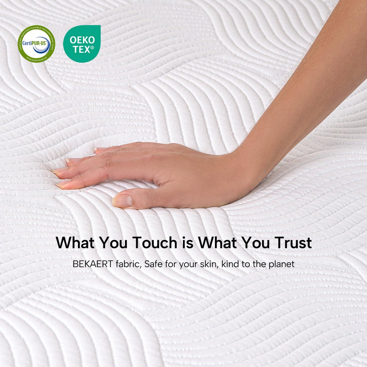JSELF 3 Inch Gel Memory Foam Mattress Topper, Dual-Layer Cooling Bed Topper with Bekaert Fabric Cover, Wave-Textured Pressure Relief for Back Pain, Non-Slip Design, CertiPUR-US & Oeko-Tex (Full)