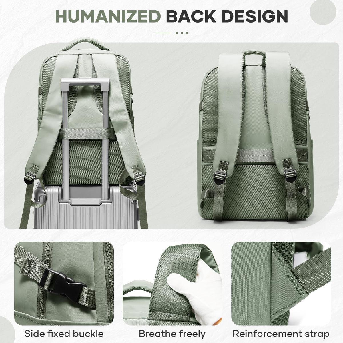suwasp Large Travel Backpack for Women Men Mochila Airline Approved Carry On Personal Item Backpack Bag Frontier Airlines Personal Item Travel Bag Flight Approved Luggage Backpack - Green