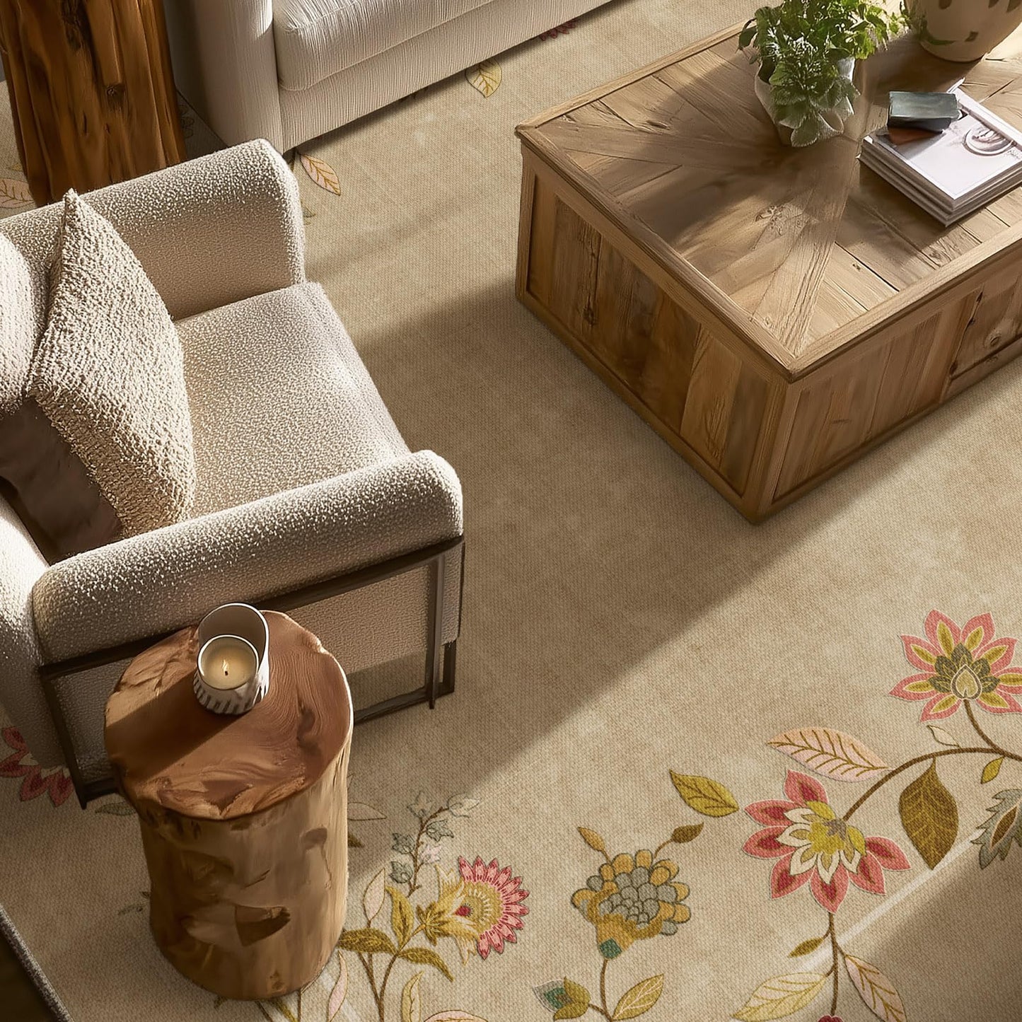 5x7 Area Rugs for Living Room: Washable Bedroom Rug Stain Resistant Non Slip Low Pile Soft Faux Wool Lightweight Rugs for Dining Room Kitchen Farmhouse Nursery Entryway Home Office Indoor