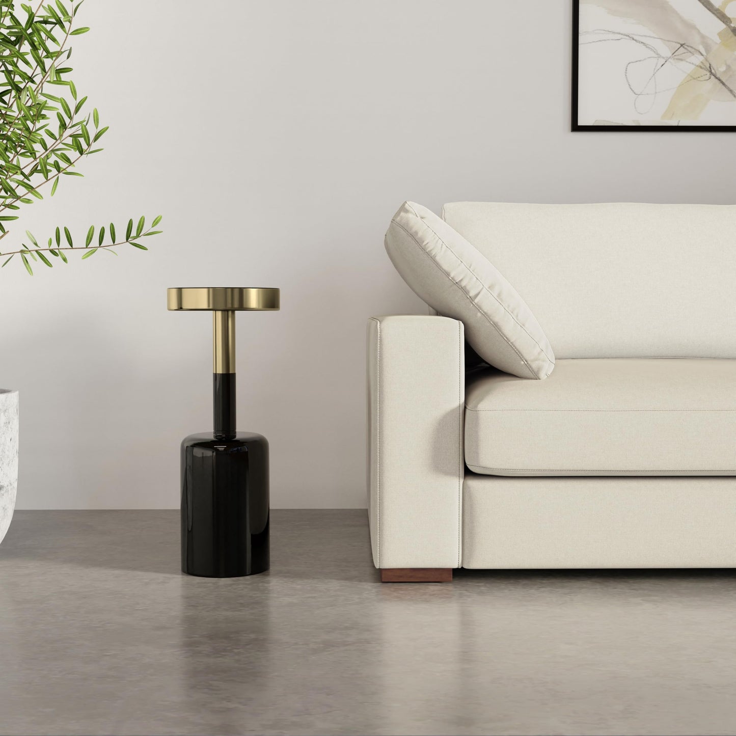 SIMPLIHOME Frannie Metal Side Table - 10 inch Wide Solid Metal Round Accent Table in Gold and Black, Modern Contemporary End Table or Small Drink Table for Living Room or Bedroom with Sturdy Base