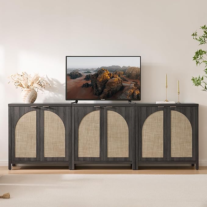 SICOTAS 68" W Rattan Sideboard Buffet Cabinet