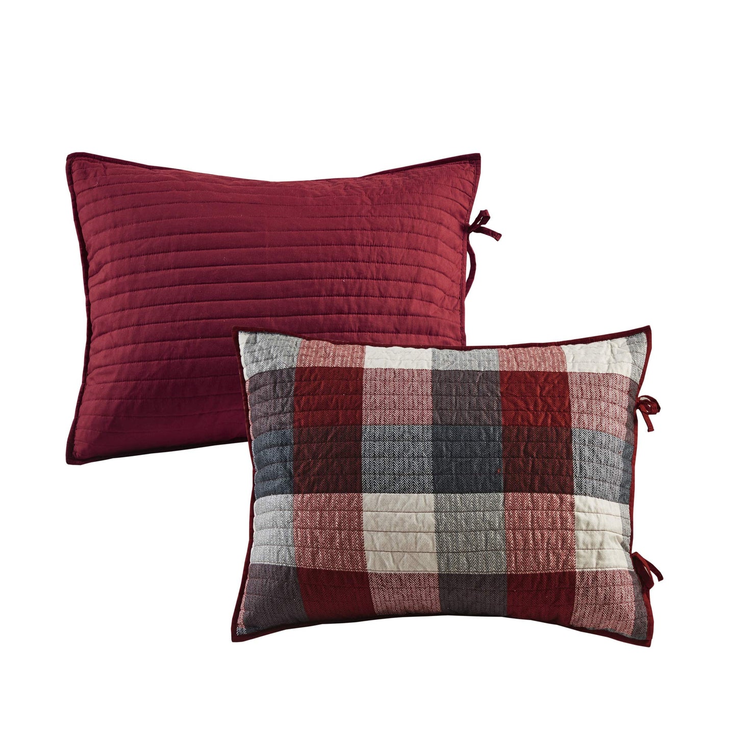 Madison Park Daybed Cover Double Sided Quilting Casual Design All Season Bedding Set with Bedskirt, Matching Shams, Decorative Pillow, 75 in x 39 in, Ridge, Plaid Red