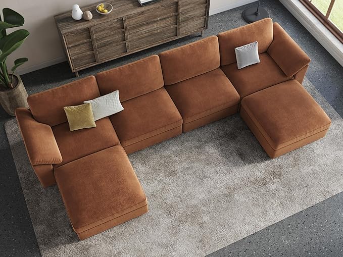 EASE MOOSE Modular Sectional Couch, Oversized Deep Seat U Shape Sectional Couch
