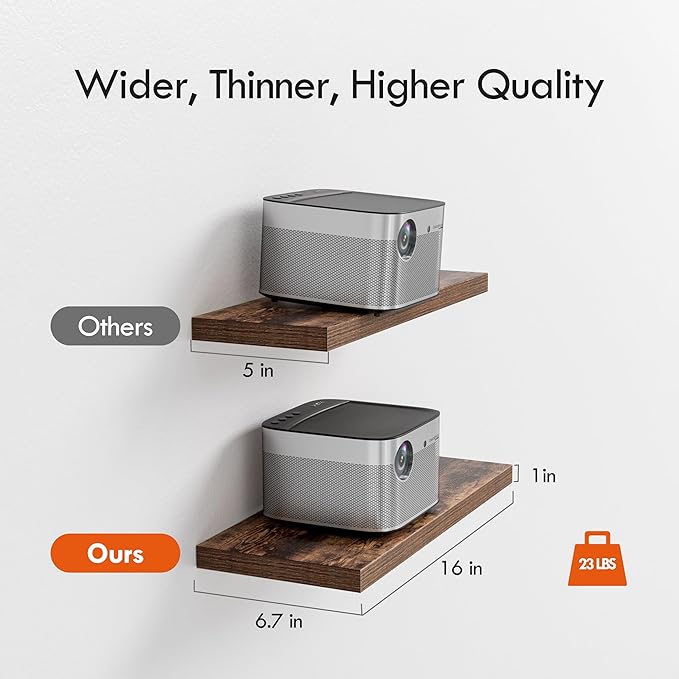 YUFLINX 16’’Rustic Brown Floating Shelves