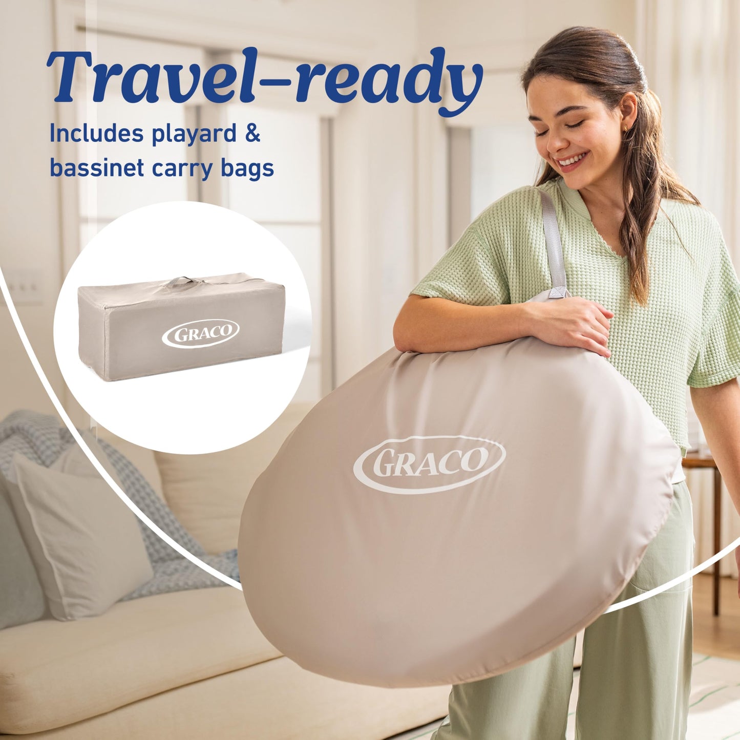 Graco Pack 'n Play Travel Dome Lux Playard, 4-in-1 Baby Playpen with Bassinet, Indoor or Outdoor Portable Playpen with UV 50 Canopy