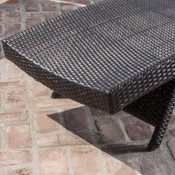 PE Rattan Adjustable Backrest Chaise Lounge Set 4