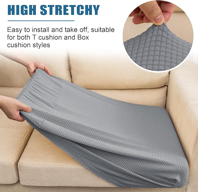 Water Repellent Couch Cushion Cover Loveseat Cover, Stretch Sectional Sofa Seat