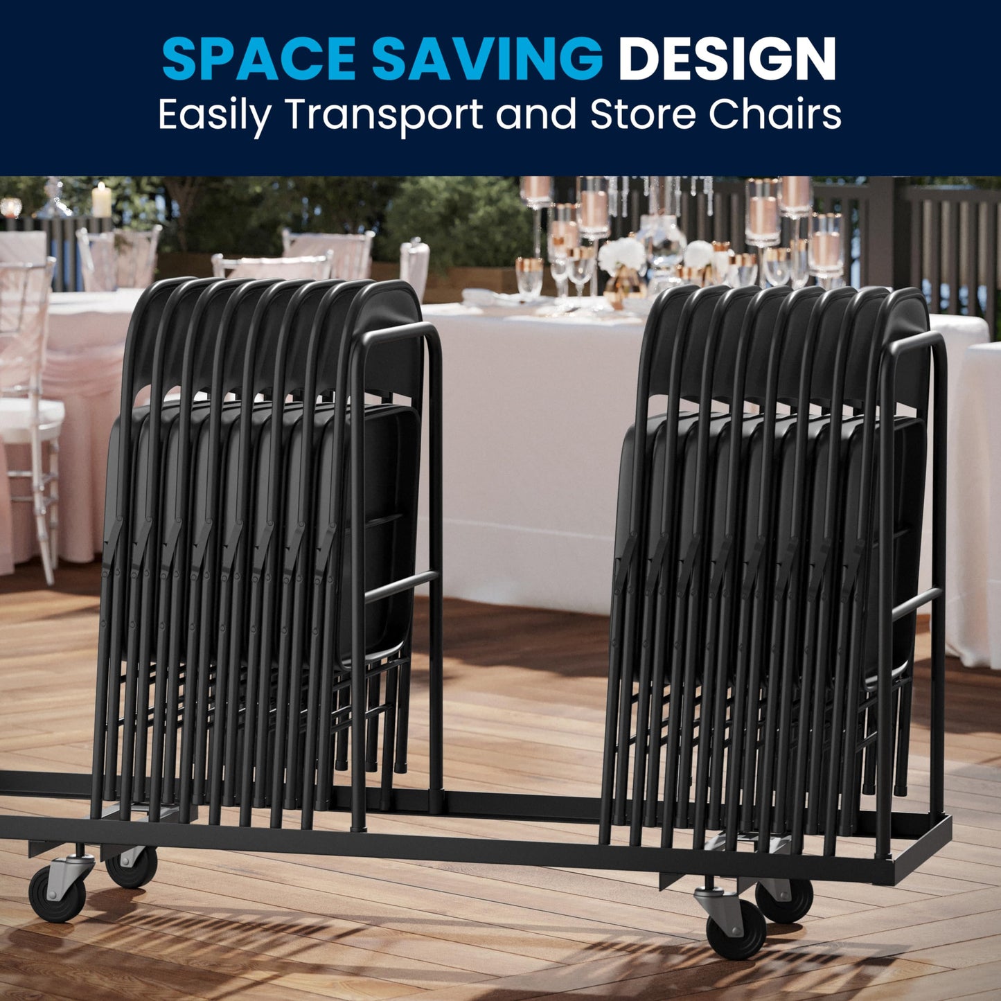 Flash Furniture HERCULES Series Double Braced Black Metal Folding Chair (Pack of 2)