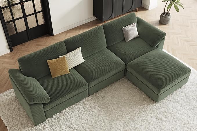 EASE MOOSE Oversized Sectional Modular Sofa, Deep Seat Modular Sectional Cloud