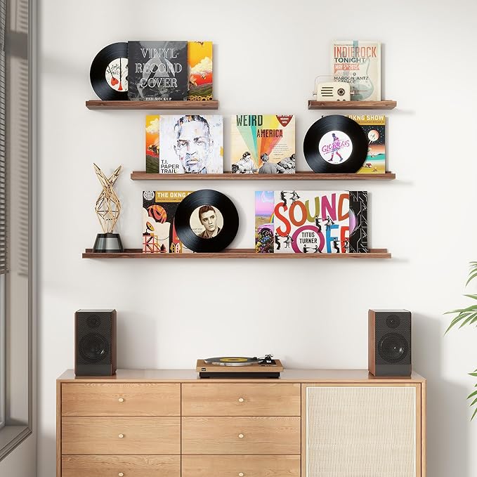 Floating Picture Ledge Shelves Set of 8, 16 Inch Shelves