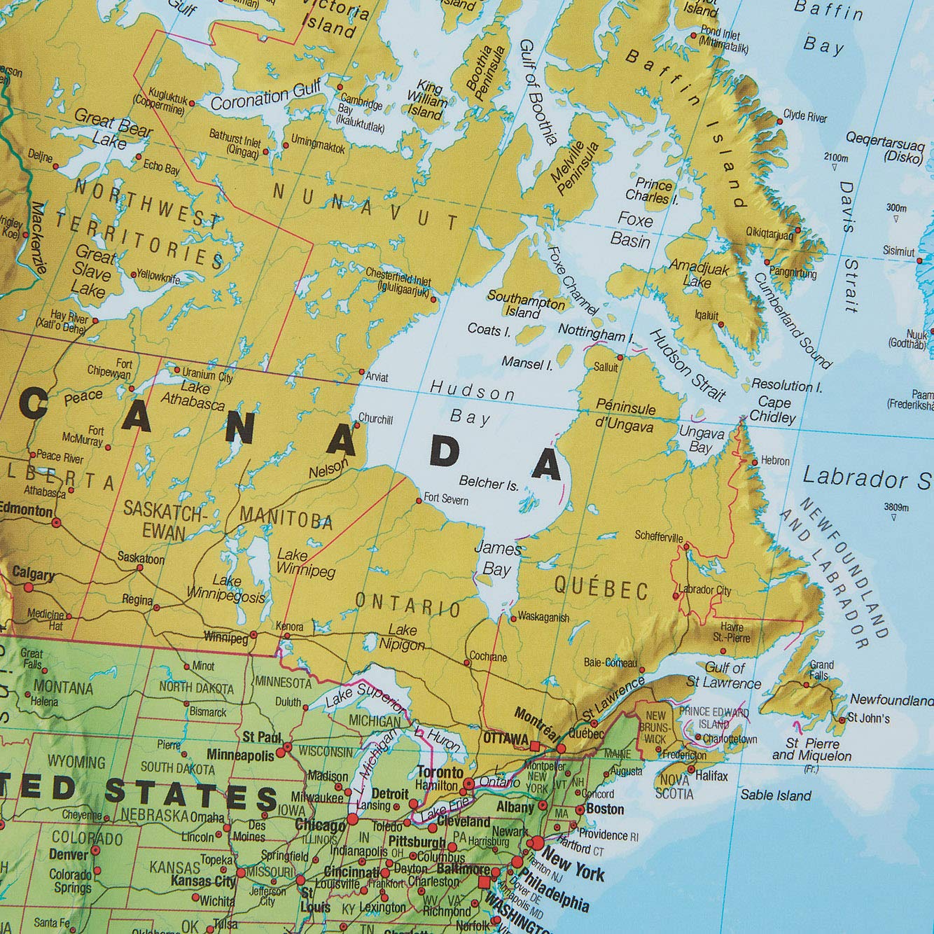Maps International - World Map - Updated 2026 - Silk Art Paper - Folded Format - 23 (h) x 33 (w)"
