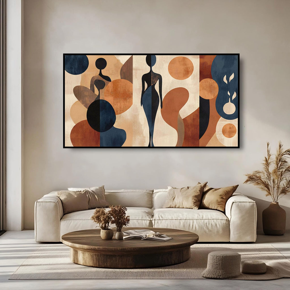 Large Wall Art for Living Room Bedroom Office Entryway, Blue Gold Abstract Modern Luxury Framed Crystal Porcelain Wall Decor, Waterproof Easy Clean Artwork for Home Hotel Restaurant Bar 24x48 Inch
