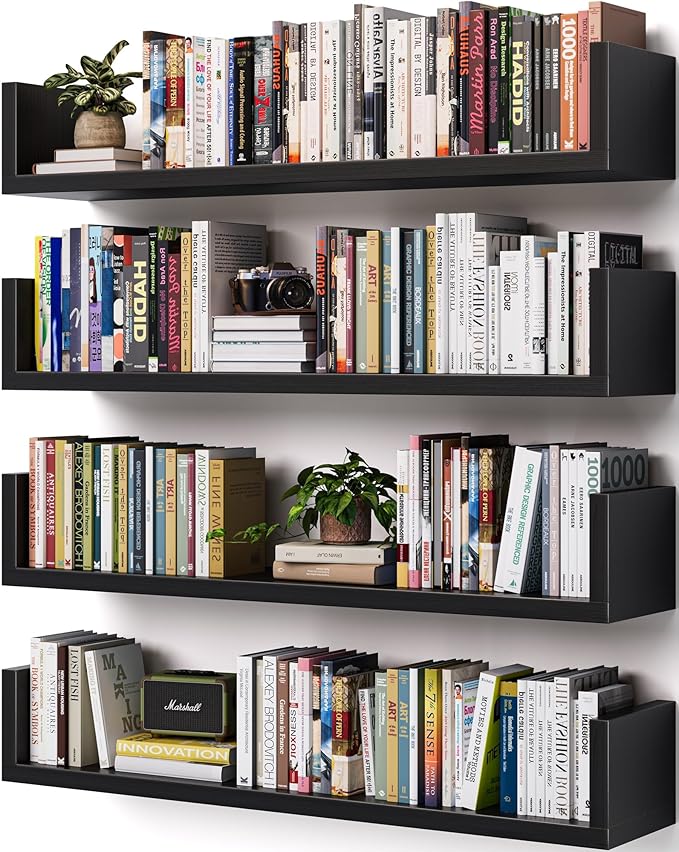 Wall Bookshelf, U Shaped Floating Bookshelf, Hanging Bookshelves