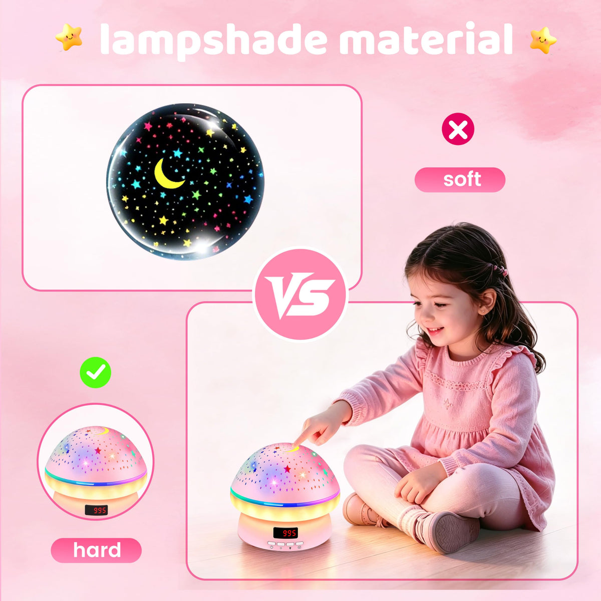 MINGKIDS Toys for 3-8 Year Old Girls Boys,Star Night Light Projector with Hard Projection Cover, Timer&Rotation,2-9 Year Olds Kids Chritsmas Birthday Gifts
