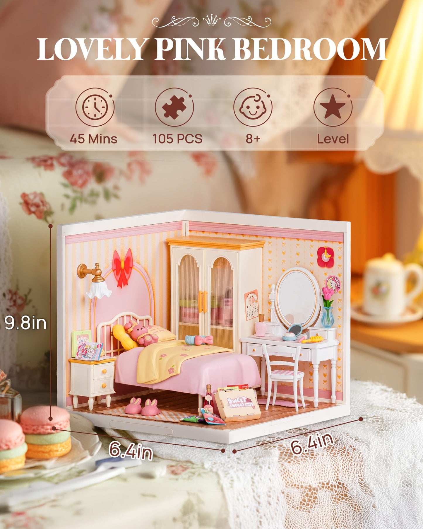 Rolife Super Creator Set (Pink Bedroom+Roof+Door)