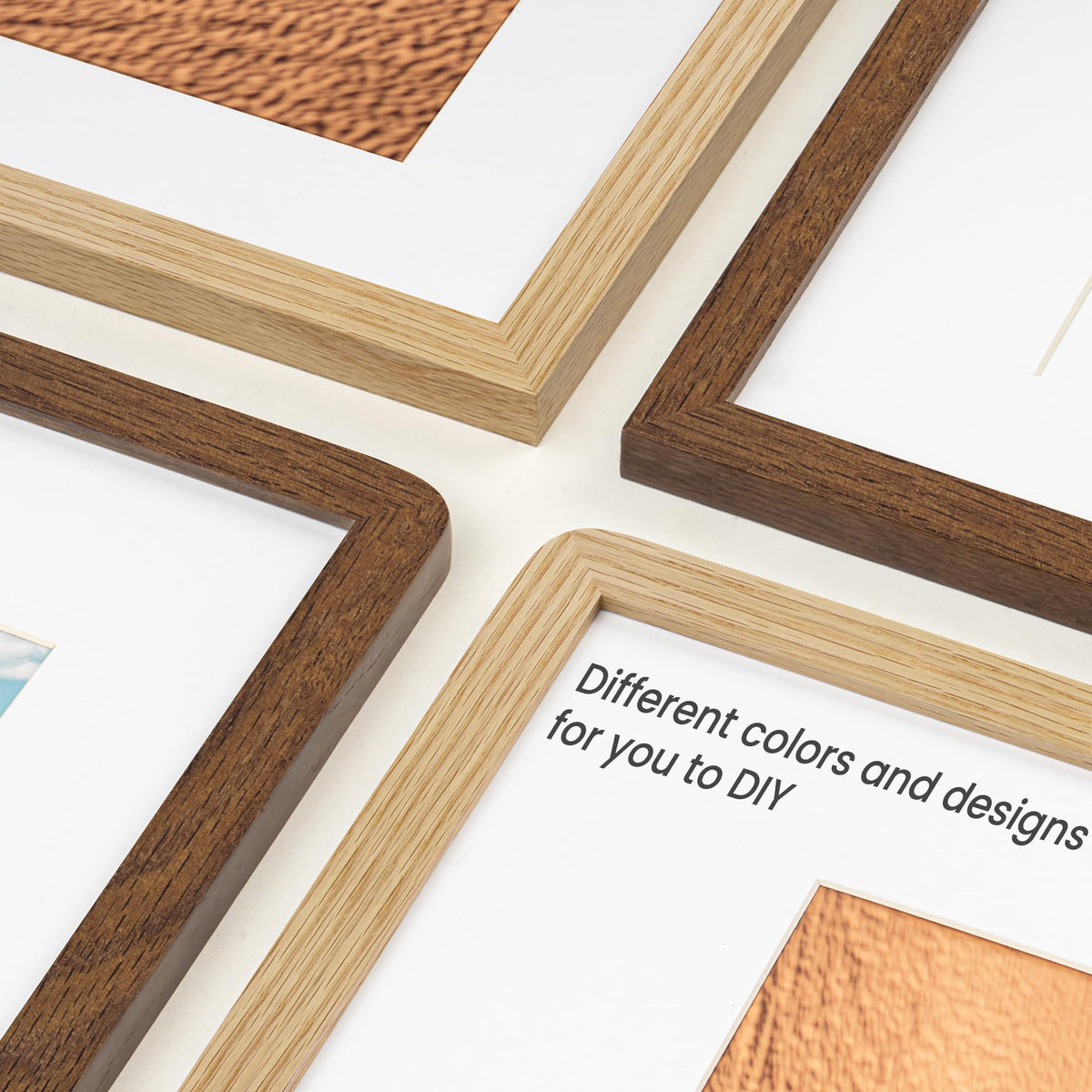 Dreamland 8x10 Picture Frame with Mat for 5x7, USA-Sourced Natural Oak Wood Photo Frames with Resistant Plexiglass, 8 x 10 Wooden Gallery Wall Frames for Art, Wall or Tabletop Display, Walnut