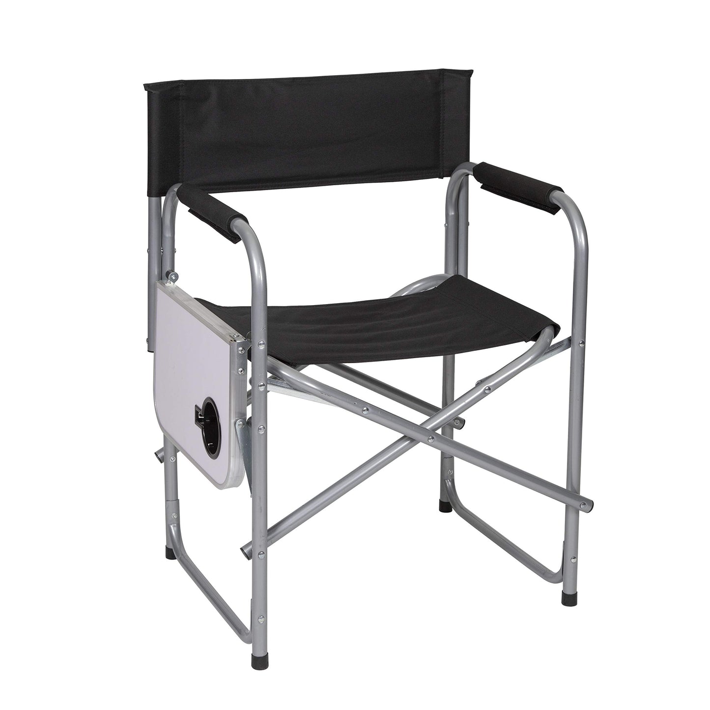Stansport Directors Chair with Side Table, One Size, Black