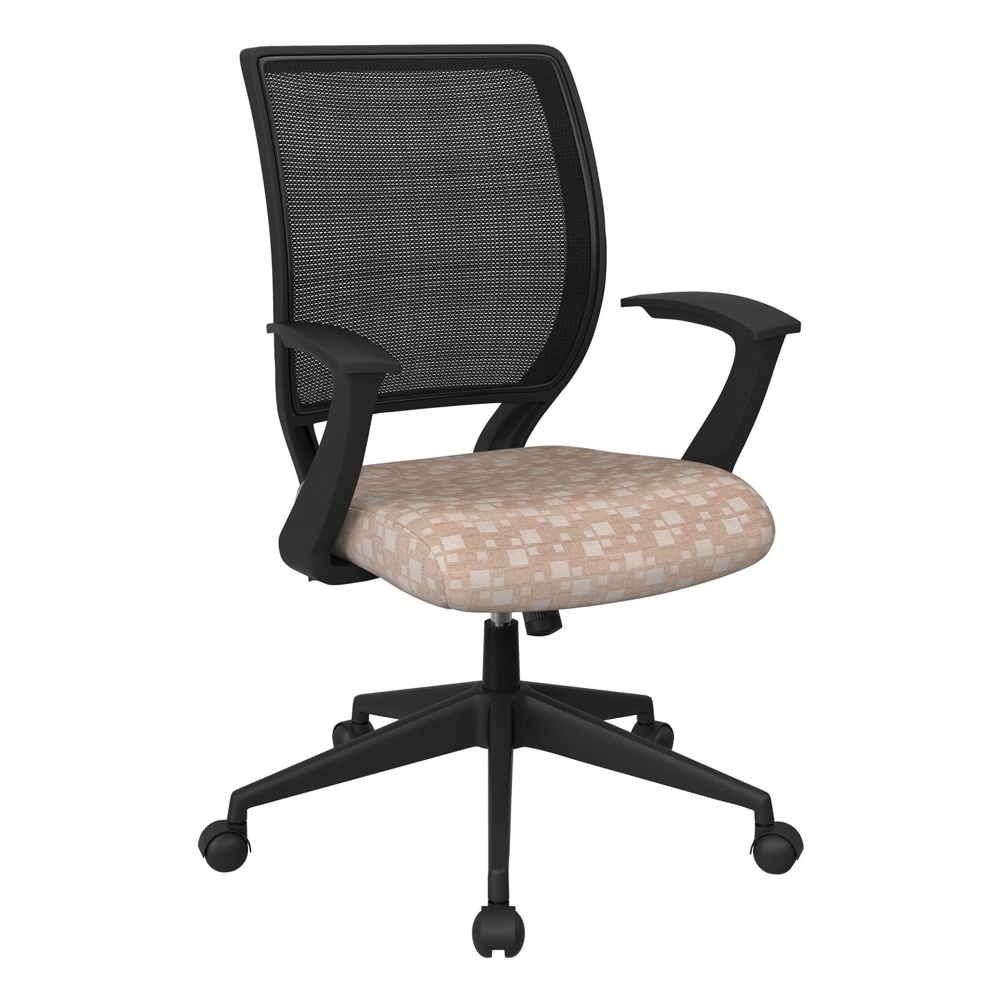 Office Star EM Series Screen Back Office Computer Task Chair with Lumbar Support and Designer T Arms, City Park Birch Fabric