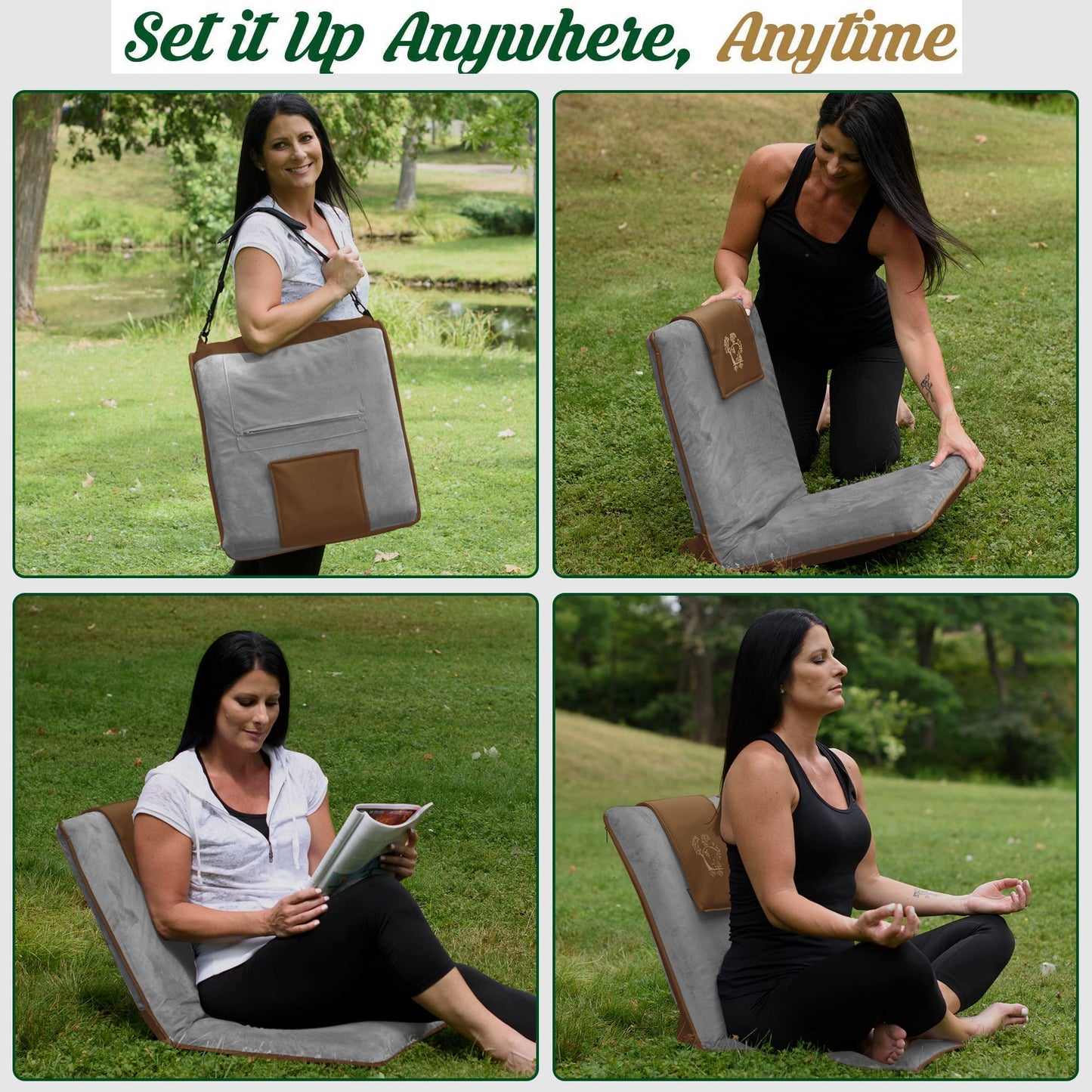 Japanese Meditation Floor Chair with Back Support for Adults - Premium Meditation Chair with Adjustable & Foldable Back for Seating, Yoga & Gaming — Folding Backjack Chairs with Backrest for Adults