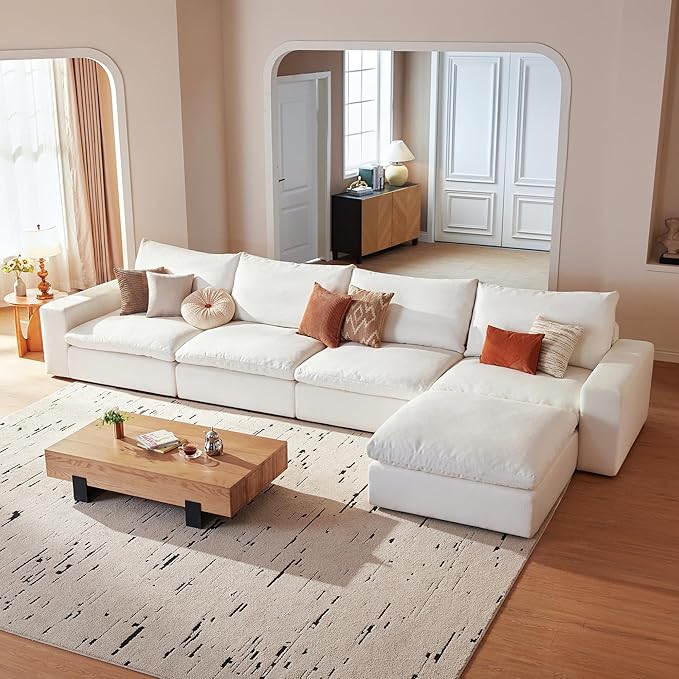 Cloud Couch Sectional 146.5'' Oversized Modular Deep Seat Sofa L Shaped Comfy