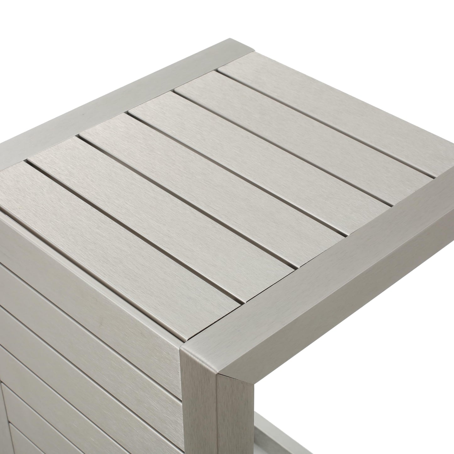 Christopher Knight Home Cape Coral Aluminum C-Shaped End Table, Silver