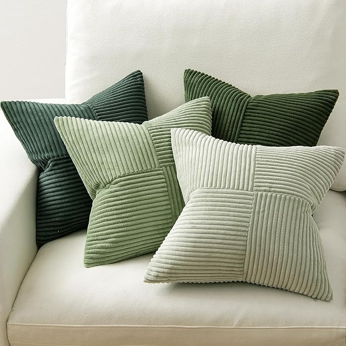 MIULEE Spring Green Decorative Throw Pillow Covers 16x16 Inch Set of 4 Boho
