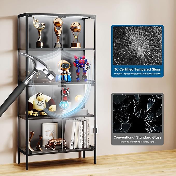 PEUKC 65" Glass Display Cabinet