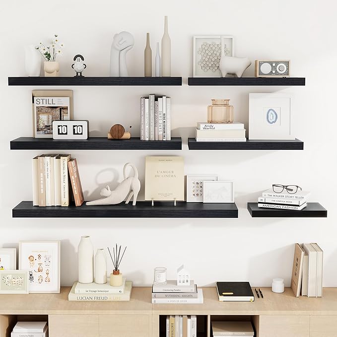 Acovy 36 Inch Floating Shelves, Wooden Shelves