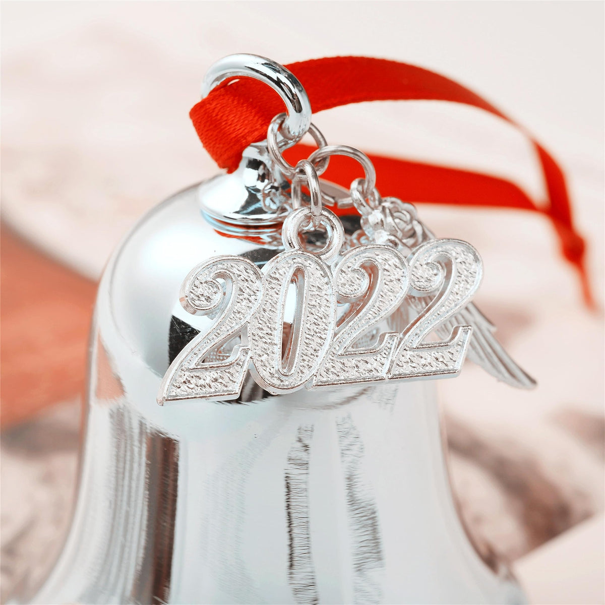 WANSHUNLMI It's a Wonderful Life Christmas Bell Ornament, Silver Metal, 2.9 x 2.4 inch, Real Bell with 2026 and Wing Charm Accent (It's a Wonderful Life)