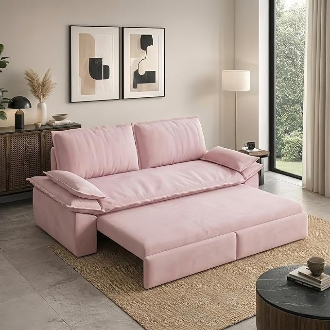 73.2" Sofa Bed Queen, 3-in-1 Pull Out Sofa Bed