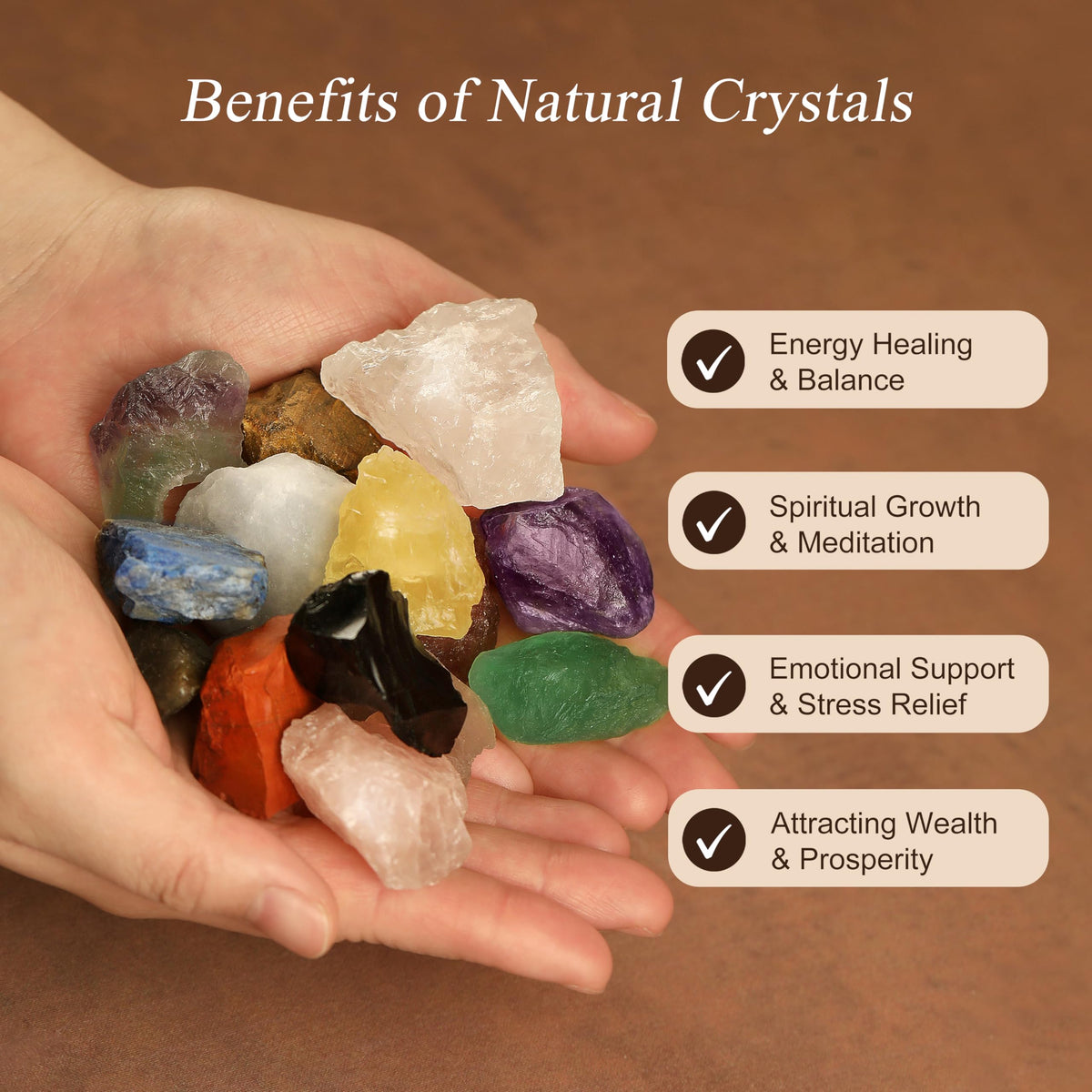 Magic and Miracles 7 Chakra Crystal Tree of Life Crystals and Healing Stones Gemstone Bonsai Trees for Home & Office Décor Feng Shui Money Tree House Warming Gifts, Good Luck & Spiritual for Women