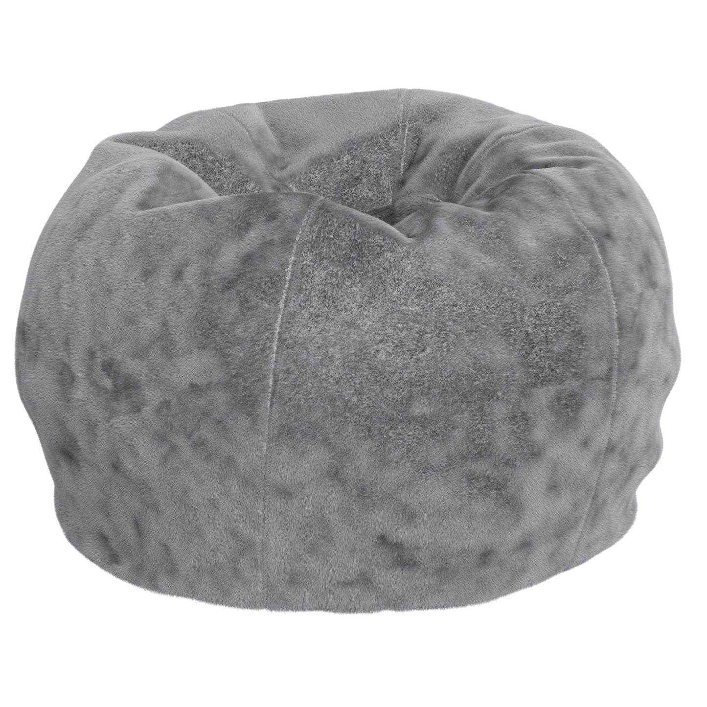 Flash Furniture Dillon Small Gray Furry Bean Bag Chair for Kids and Teens