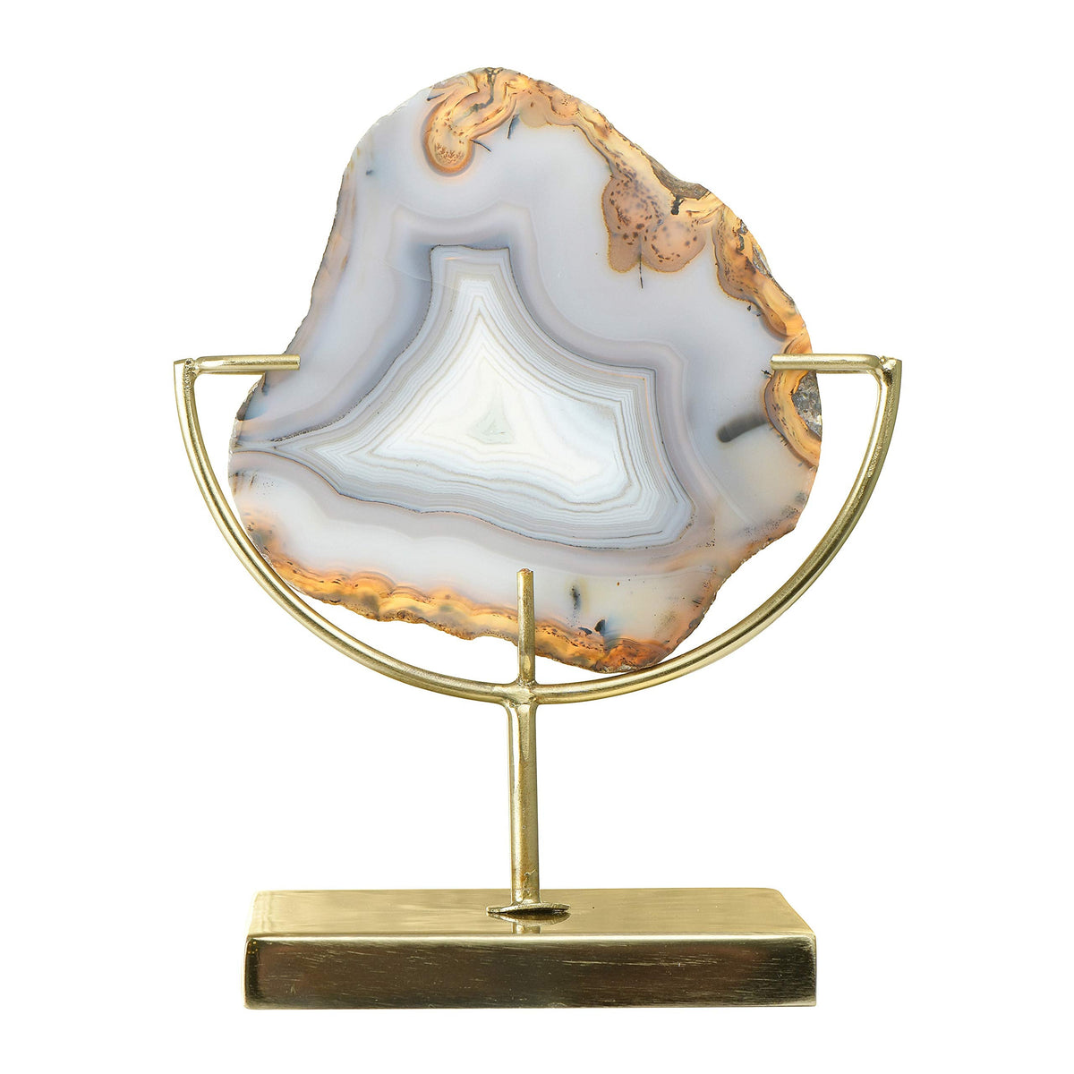 Creative Co-Op Main + Mesa Natural Brown Agate on Stand