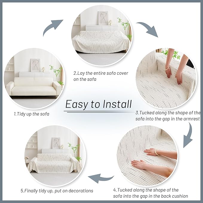MYSKY HOME Couch Cover for Dogs, Sectional Couch Cover, Sofa Slipcovers